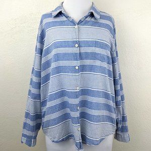 Anthropologie Light Chambray Striped Buttondown